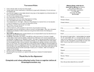 Bass Tournament rules